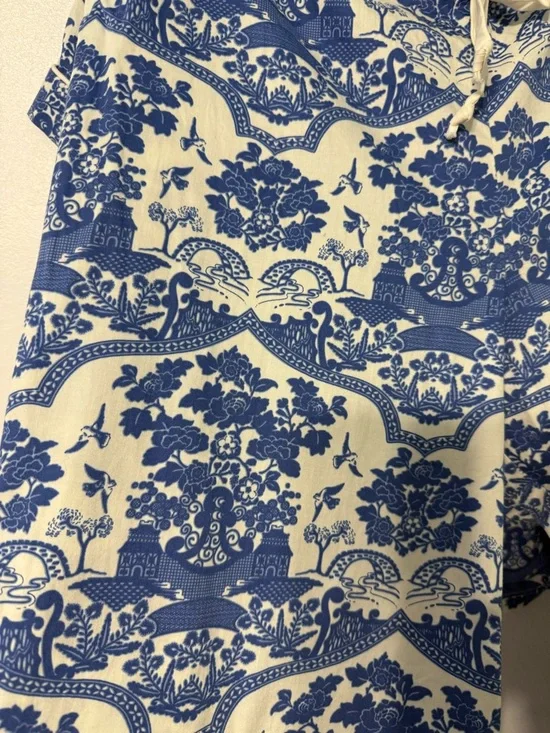 BedHead Made in Glamorous Los Angeles Blue & Cream Floral Toile Pajama Set FLAW - Picture 7 of 14